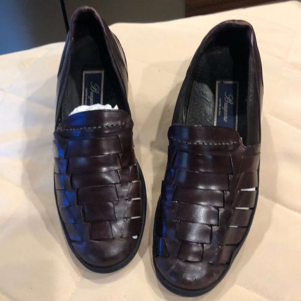 Beautiful Italian leather open weave slip inside